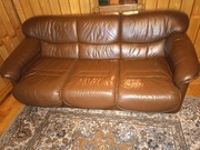 Sofa kanapa potrójna skórzana rozkladana