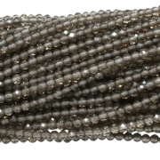 KWARC DYMNY naturalny, kulka fasetowana 3,4 mm - 1 SZNUREK (19 cm).