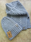 Komplet komin I czapka wełna peruwiańska z alpaką