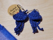Kolczyki meduzki zrobione na szydełku, amigurumi, biżuteria, rękodzieło