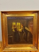 Stary obraz na płótnie sygnowany 