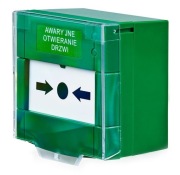 PRZYCISK AWARYJNY WYJŚCIA NATYNKOWY RĘCZNY ZIELONY APWK