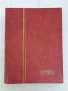 Lindner - Używany klaser filatelist. 60 dzielonych białych stron, 10 pasków