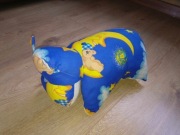 Poduszka pluszowa na rzep krowa dla dziecka dziecięca niebieska 40cm