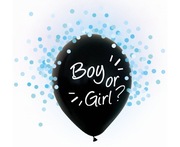 Balony "Boy or Girl - niebieskie konfetti" Godan 12" 4 szt. Gender reveal