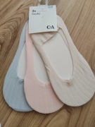 damskie skarpetki stopki C&A  3 kolory 3 pary 35-38 socks