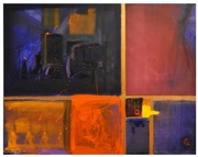 Red planet - olej/akryl na płótnie 100x80, loft