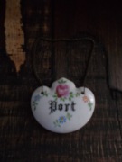 Stara Zawieszka na Karafkę/Butelkę-Port-Porcelanka-Vintage