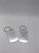 Zawieszka Identyfikator dla psa aluminiowe grawerowane, srebrne 38x25mm