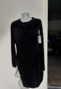 Tunika czarna alpaka z tiulem L/XL, asymetryczna. D41
