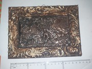 Hubertus, 145x85 mm, miedziana płaskorzeźba, obrazek, myślistwo