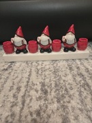 Świąteczny/Bożonarodzeniowy Świecznik Figurka Krasnale Gnomy Długi 