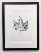 Obraz artystyczny z odciskiem liścia Klonu