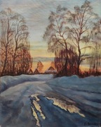 "Zimowy las"- obraz akrylowy 