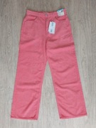 Sinsay wide leg high waist spodnie jeansowe sztruksowe szerokie wysoki stan