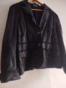 Czarna ze srebrnym połyskiem lniana marynarka Aryton 44,5 XXL . 