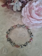 Bransoletka handmade z naturalnych kamieni hematyt jaspis dalmatyński 