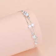 Elegancka Bransoletka Damska z Ruchomymi Koralikami i Gwiazdkami