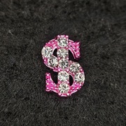 Ozdoby 3d, biżuteria z cyrkoniami, charms -  dollar sign, 1szt.