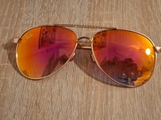 Okulary przeciwsłoneczne Miniso Life lustrzanki fioletowe soczewki