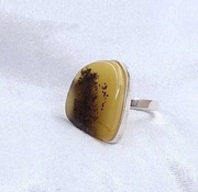 Pierścionek Srebro i Bursztyn