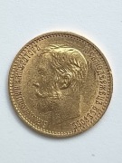 Złota moneta 5 rubli Mikołaj II ROSJA złoto 900 oryginał 4,3g