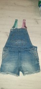 Modne spodenki Zara szorty jeansowe szelki ogrodniczki brokat r. 128, 8 lat