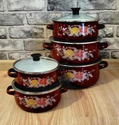 Garnki emaliowane zestaw likwidacja magazynu 