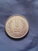 1 zł 1987r.Destrukt\zapchany stempel