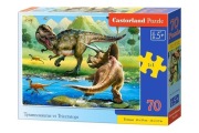 puzzle 70 el.TYRANNOSAURUS VS TRICERATOPS Castorland B-070084 + Gratis