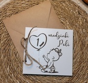 Kartka na roczek na urodziny personalizowana