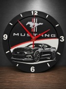 Zegar ścienny inspirowany marką Ford Mustang druk 3d. Średnica 245 mm