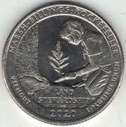 USA quarter dollar 25 centów 2020 Marsh-Billings-Rockefeller P nr 1