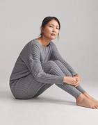 Reserved spodnie dzianinowe joggery zara szare dresowe legginsy splot