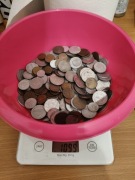 Monety obiegowe PRL/ kilkanaście zagranicznych 1 kilogram 100g 