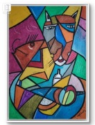 Tytuł,, Smacznego '' Pastel Olejna 