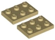 LEGO PŁYTKA 2X3 PIASKOWY ( 1 SZTUKA)