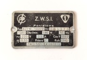 Tabliczka znamionowa kolekcjonerska PRL ZWSI Poniatowa Silnik BZFWr-120/78