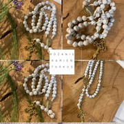 Różaniec ręcznie robiony biały 