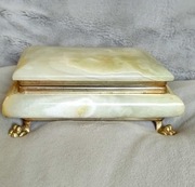 Szkatułka, kasetka z onyksu, Francja lata 60/70 XX w 