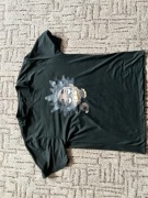 Koszulka luźna z nadrukiem w złoty ząb na lato męskie