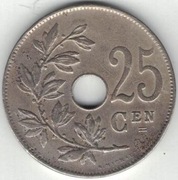 Belgia 25 centymów centimes 1928 E - 26 mm