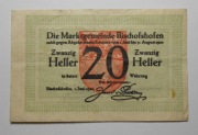 Banknot zastępczy Notgeld 20 Heller Austria