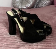 Czółenka Giulio Santoro 40 skóra naturalna czarne obcas