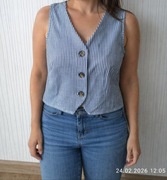 Kamizelka elegancka S paski guziczki 