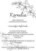 Zaproszenie na chrzest, motyw kwiaty