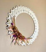 Wiosenny wianek stroik mandala makrama 45 cm