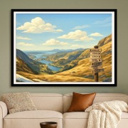 Norwegia Bergen Szlak Ulriken Nordycki Krajobraz - plakat  Art Deco 60x40cm