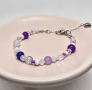 Bransoletka handmade z koralików fioletowa