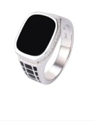 Srebrny sygnet męski z agatem, klasyka stylu handmade